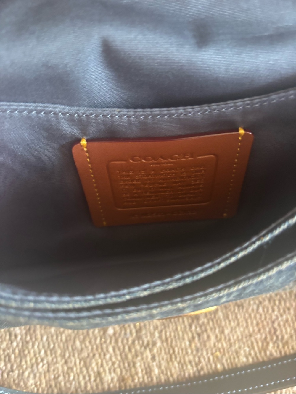 Coach Denim Crossbody Bag with Gold 'C' Hardware and Black Strap - Picture 6 of 12